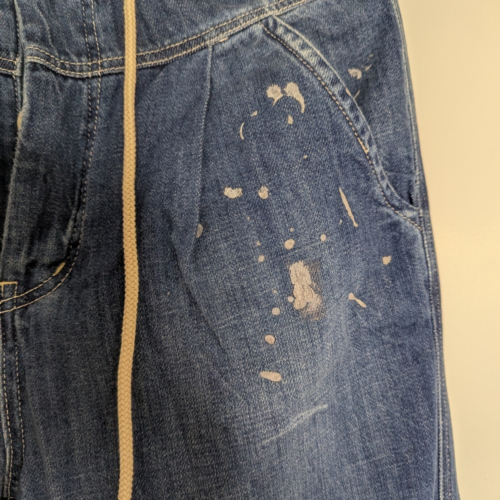 FREE PEOPLE Mixed Up Cotton Distressed Utility Jeans - Picture 6 of 15